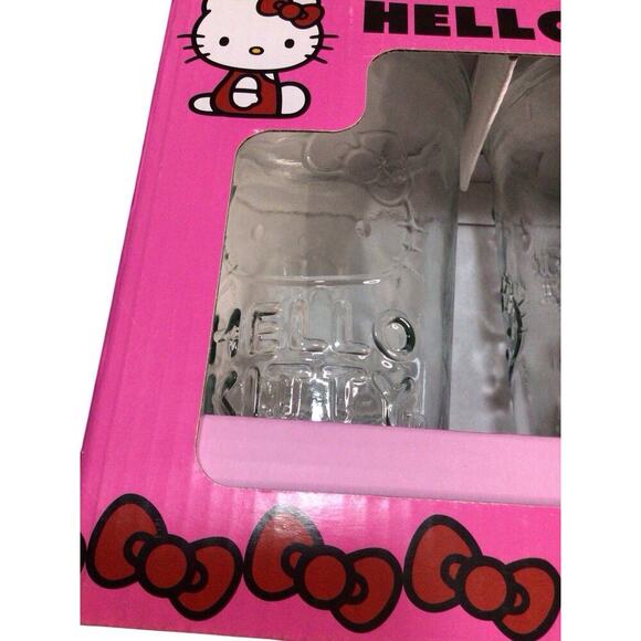 NIB Hello Kitty Clear Glass Tumbler Set of 2 NEW - Picture 3 of 9